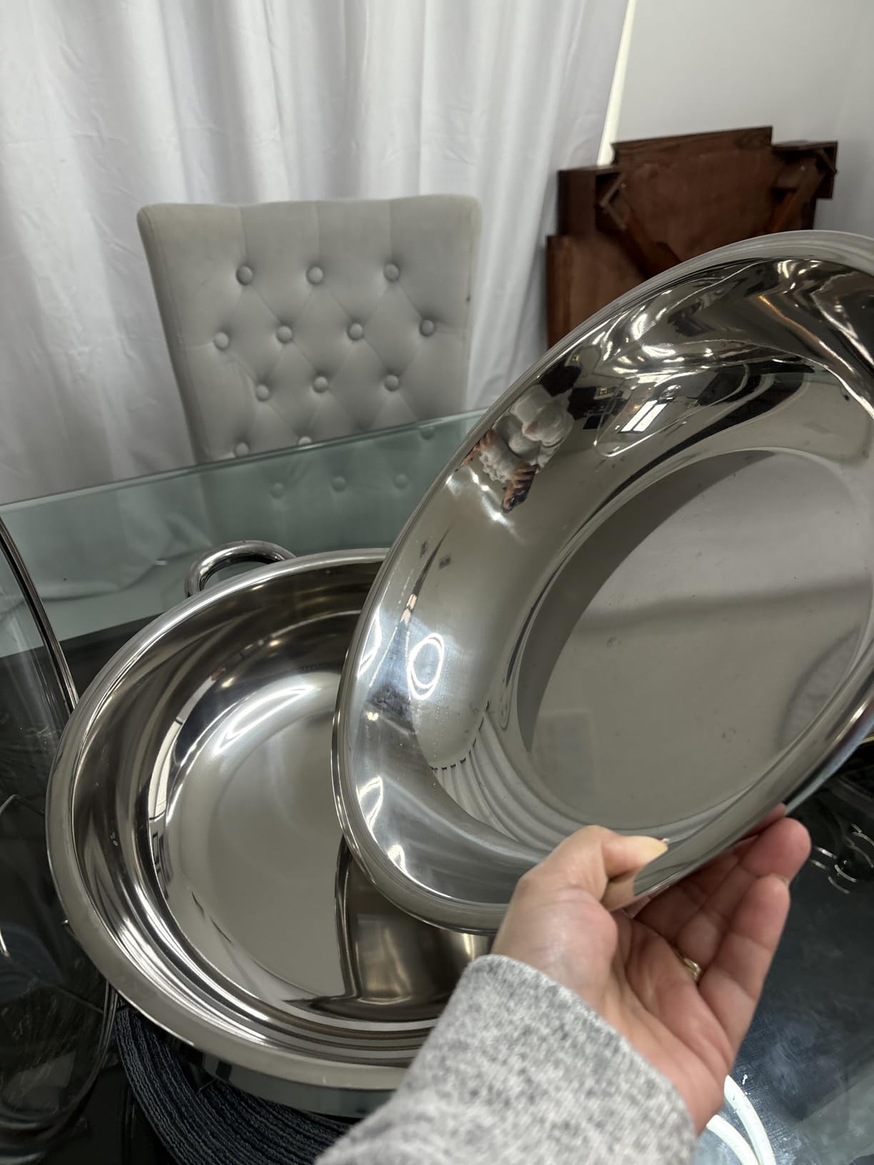 VEVOR 1 Pack Soup Chafer, Chafing Dish for Buffet Set, 11QT Stainless Steel customer photo 1