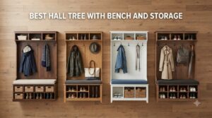 best hall tree with bench and storage