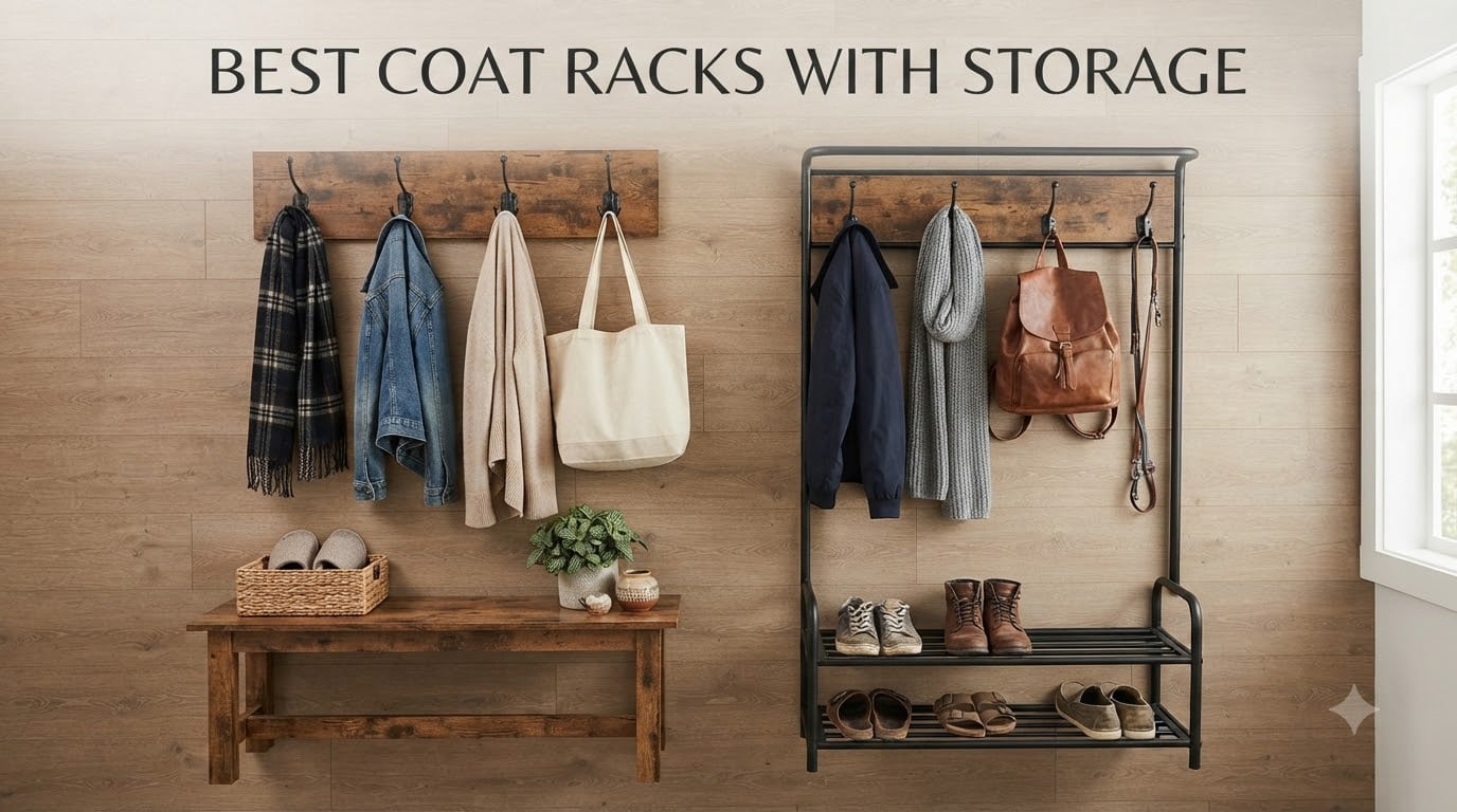 best coat racks with storage