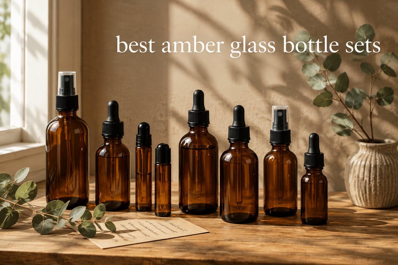 best amber glass bottle sets