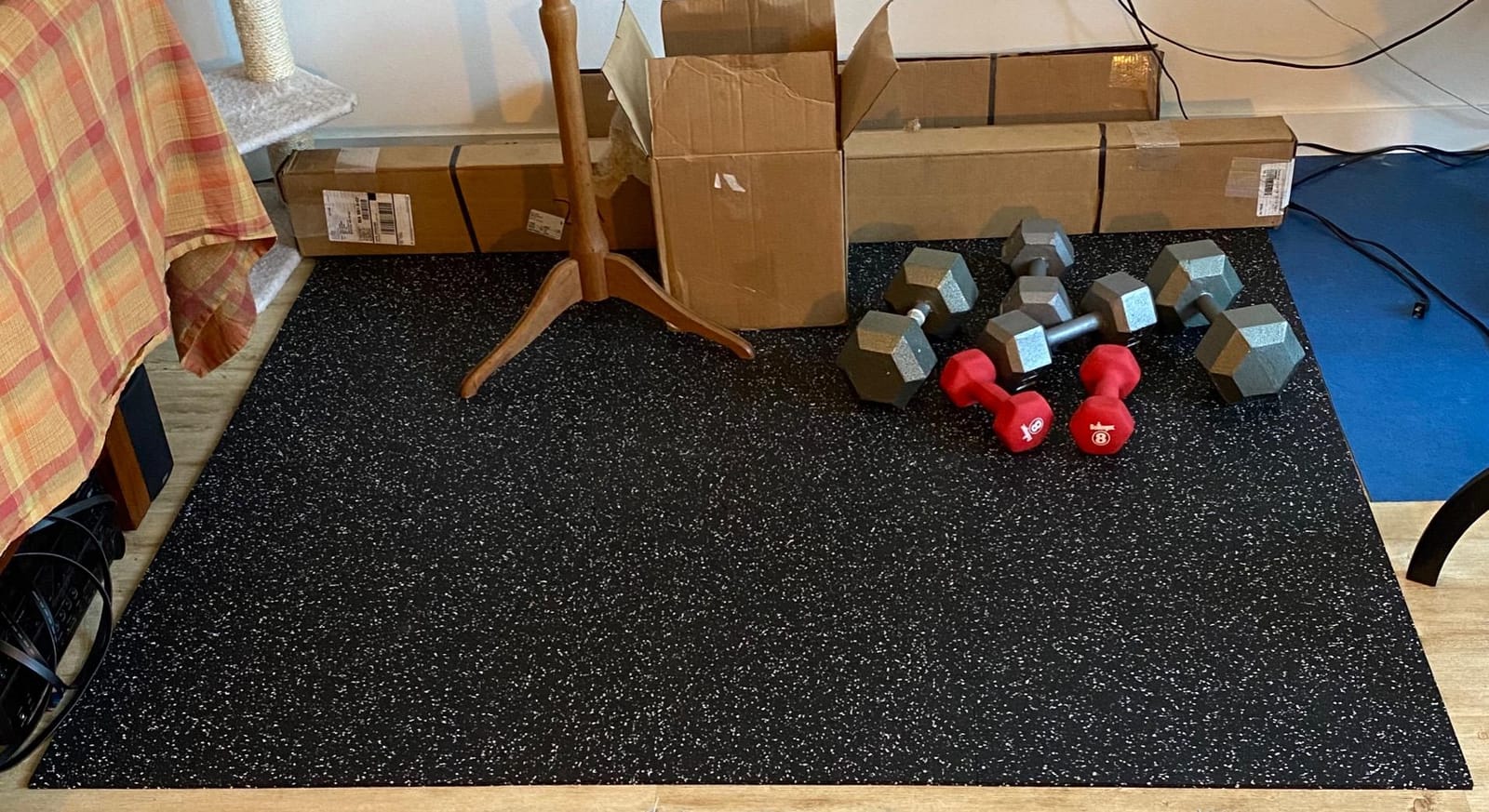 IncStores 8mm Strong Rubber Tiles (23in x 23in Tiles/Multi Piece Floor Kits) Interlocking Rubber Gym Mats for Home Gym Flooring & Fitness Room Floors customer photo 1