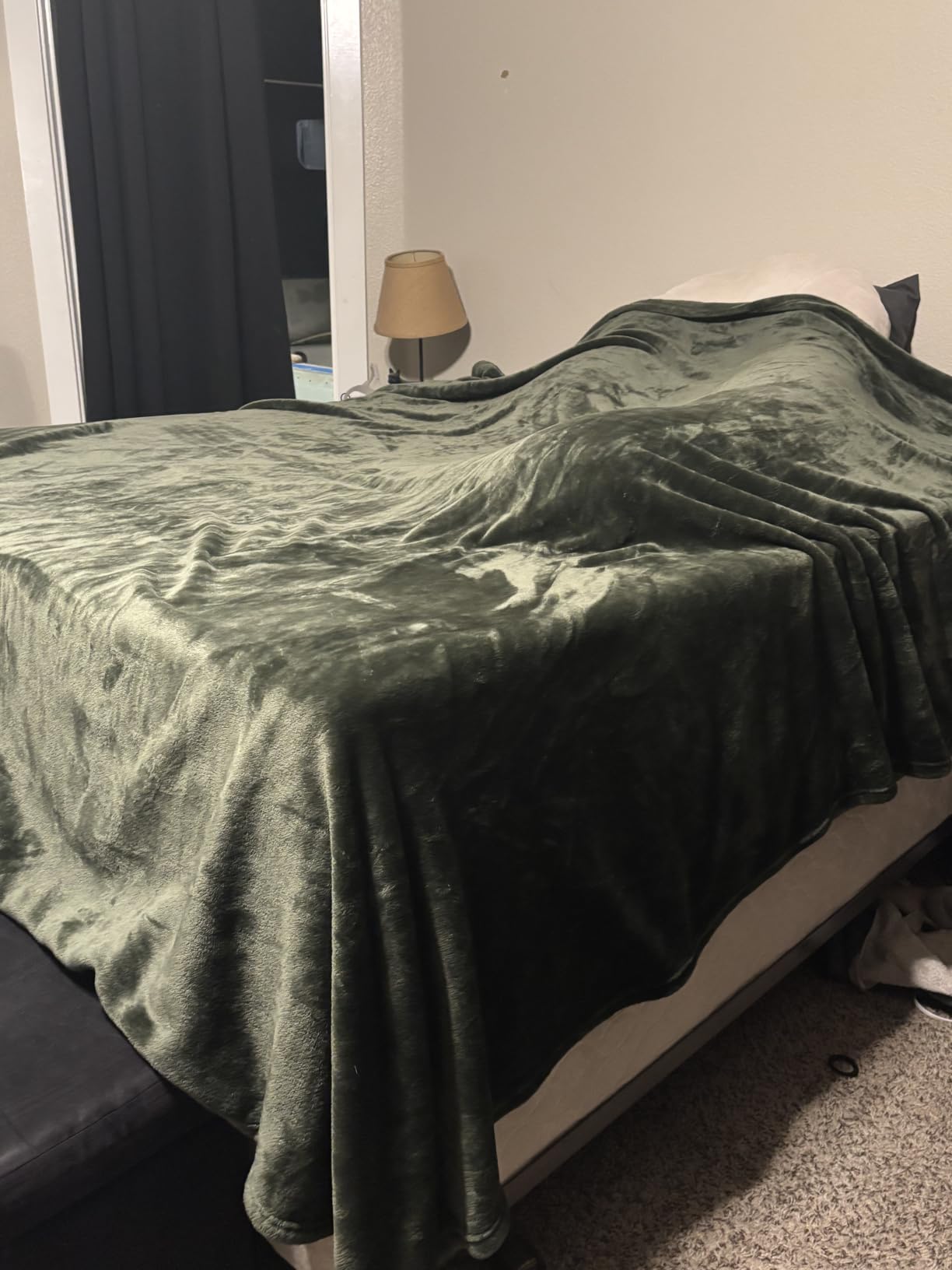 Bedsure GentleSoft Fleece Bed Blankets Queen Size Grey - Soft Cozy Warm Fall Throw Blanket Halloween Decorations Lightweight Anti-Static, Room Home Decor Gifts for Husband and Men, 90x90 inches customer photo 1