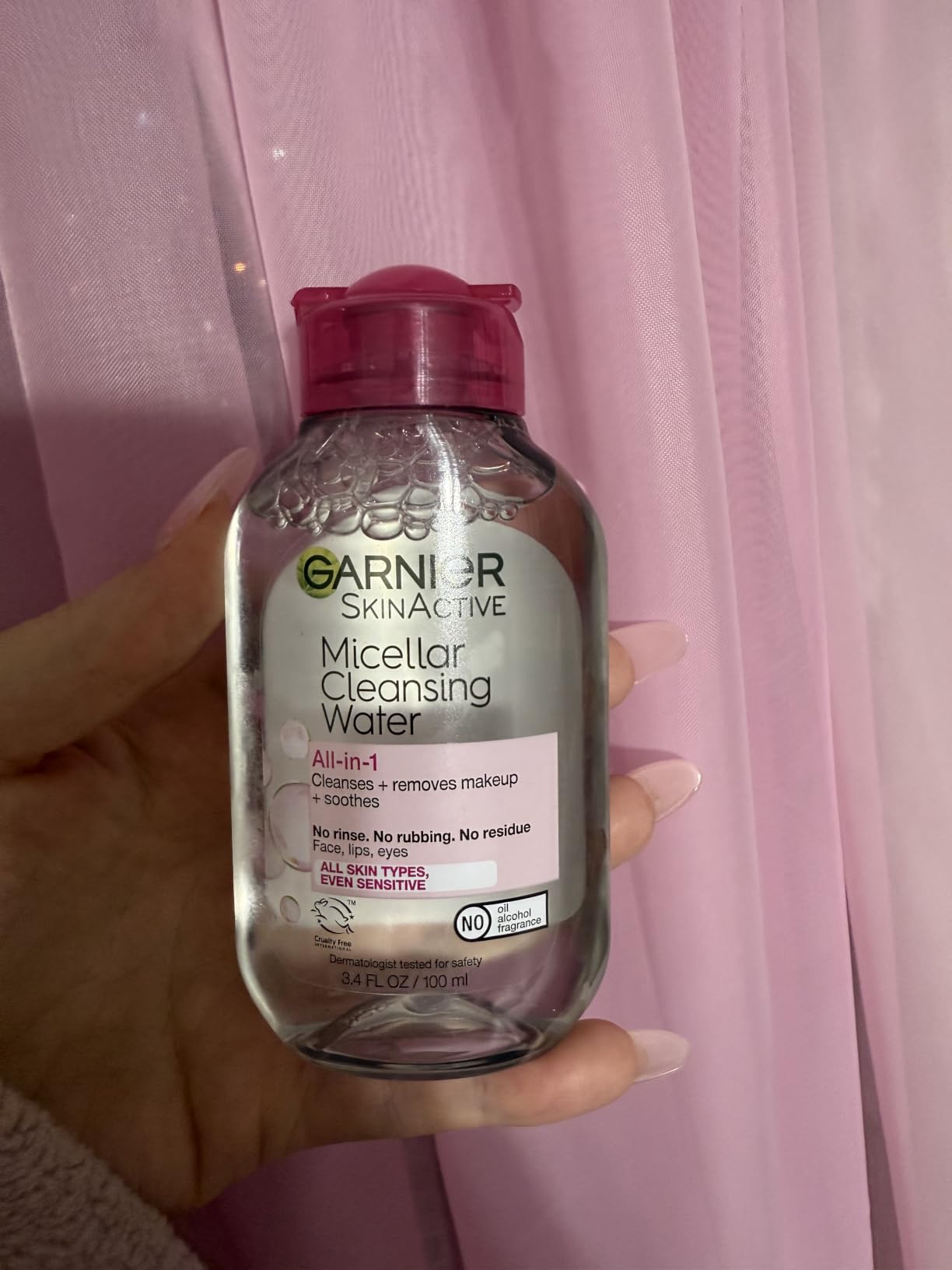 Garnier Micellar Water, Facial Cleanser & Makeup Remover, 3.4 Fl Oz customer photo 1