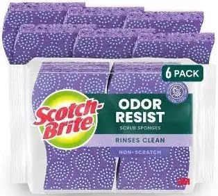 Scotch-Brite Odor Resist Non-Scratch Scrub Sponge, Dishwasher-Safe Kitchen Sponges that Resist Bacterial Odors, Multipurpose Dish Sponge for Gentle Cleaning, 6 Dish Sponges customer photo 1