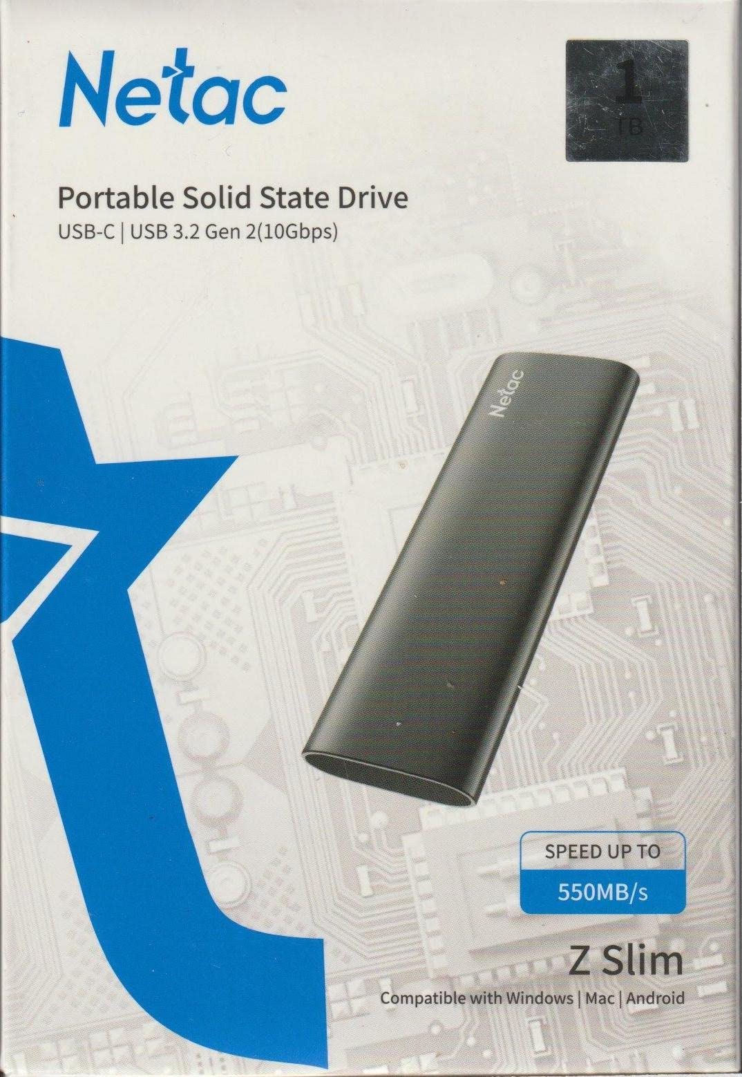 Netac ZSlim 500GB Portable SSD, Up to 550MB/s Read and 450MB/s Write, USB 3.2 Gen 2 USB-C External Solid State Drive, 30g Aluminum Alloy Storage for Windows PC, Mac and Android customer photo 1