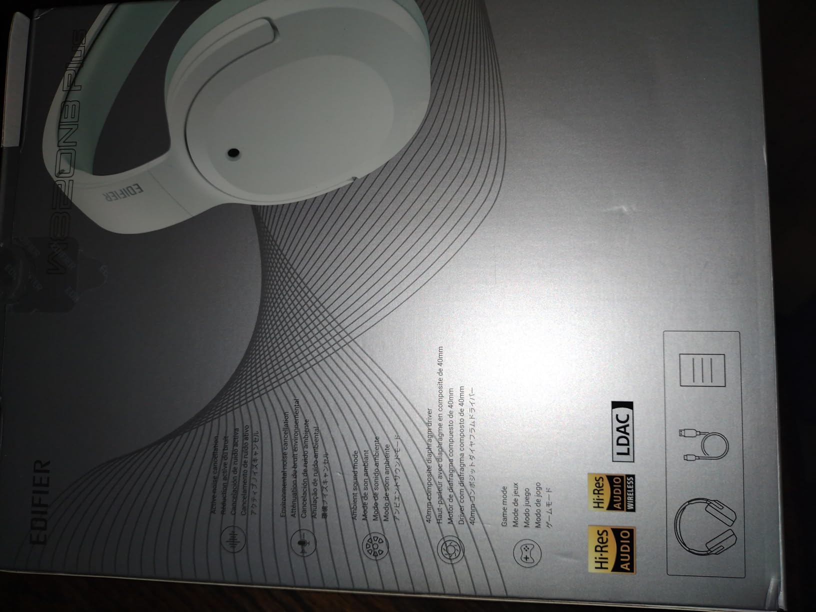Edifier W820NB Plus Over-Ear Active Noise Cancelling Headphones, Clear Calls with Deep Noise Reduction,Bluetooth Headphones with LDAC for Hi Res Wireless Audio Comfortable Fit,Bluetooth 5.2 Gray customer photo 2