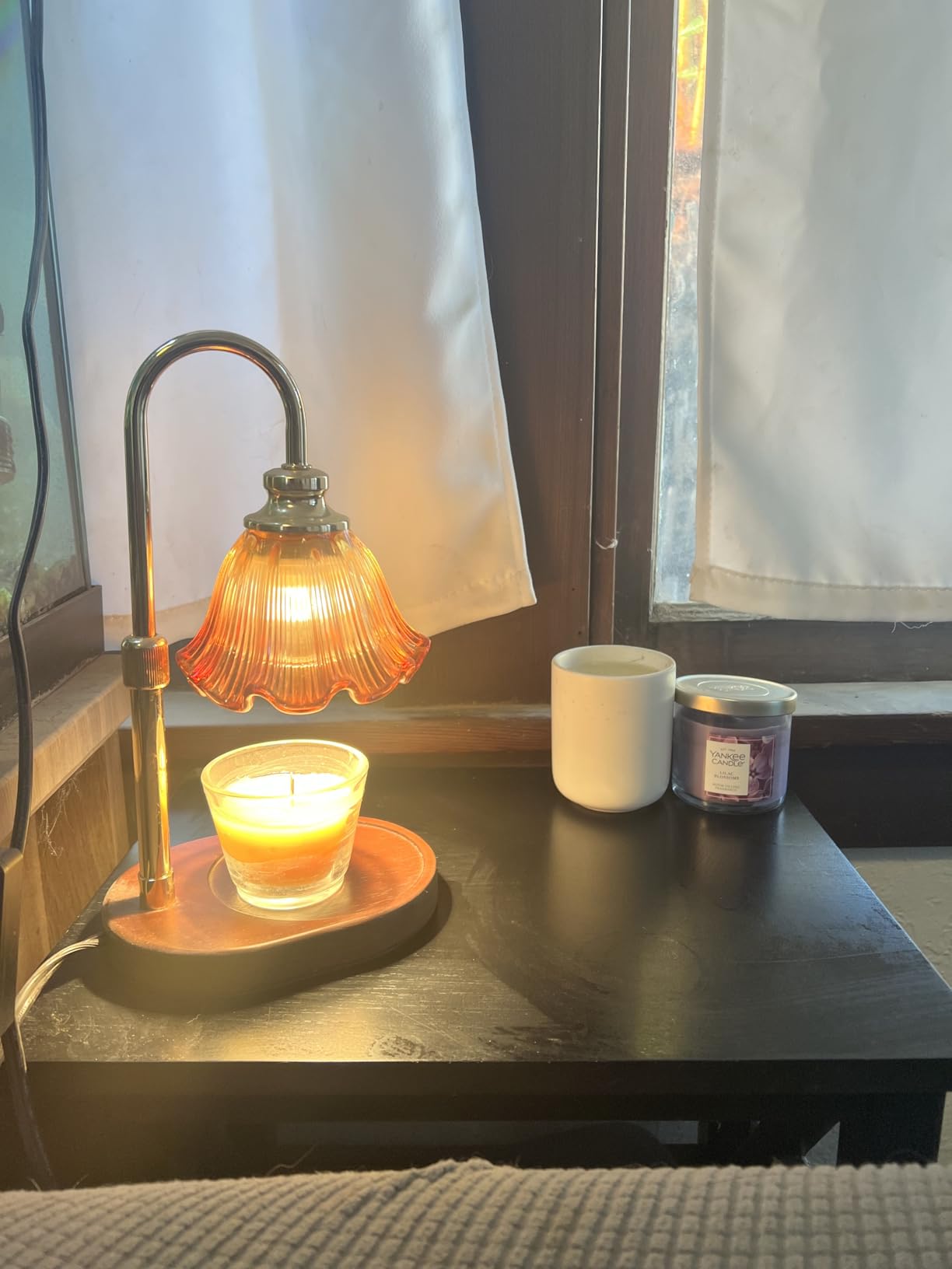 Funistree Flower Candle Warmer Lamp with Timer, Dimmable Candle Lamp Warmer, Christmas Birthday Gifts for Women Mom Her, Housewarming Home Decor, Lotus Wax Warmer for Yankee Candles - Lily Amber customer photo 1