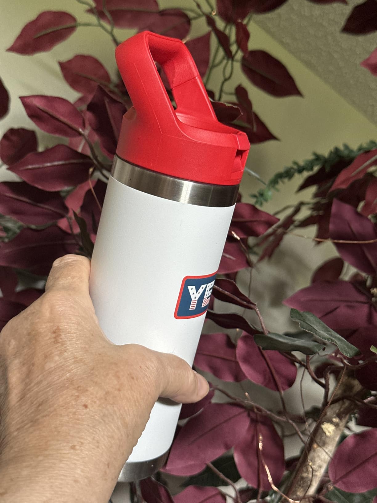 YETI Rambler 18 oz Bottle, Vacuum Insulated, Stainless Steel with Straw Cap, Navy customer photo 1