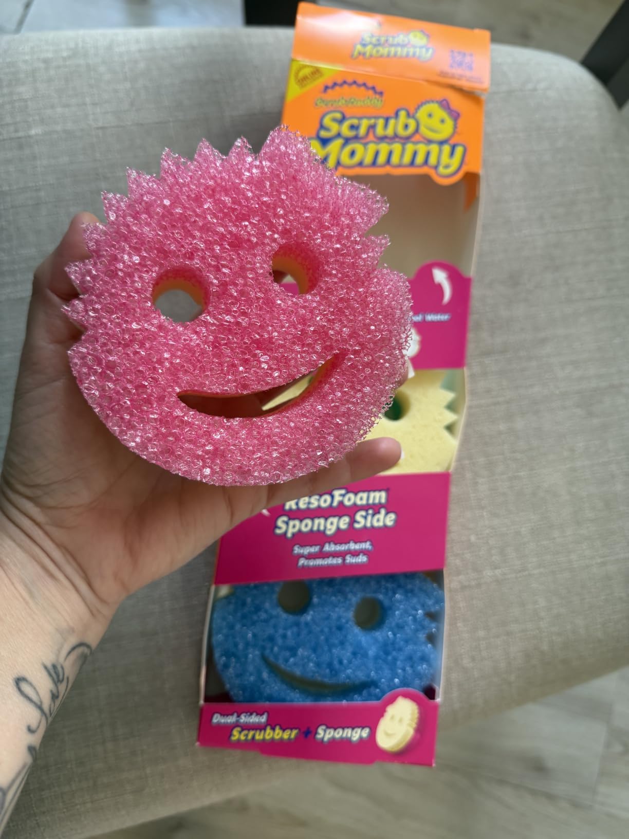 Scrub Mommy Kitchen Sponges - Dual-Sided Dish Sponges for Scrubbing - Non-Scratch Cleaning Sponges for Washing Dishes, Bathroom & Multi-Surface Cleaning - Online Exclusive (3 Count) customer photo 2
