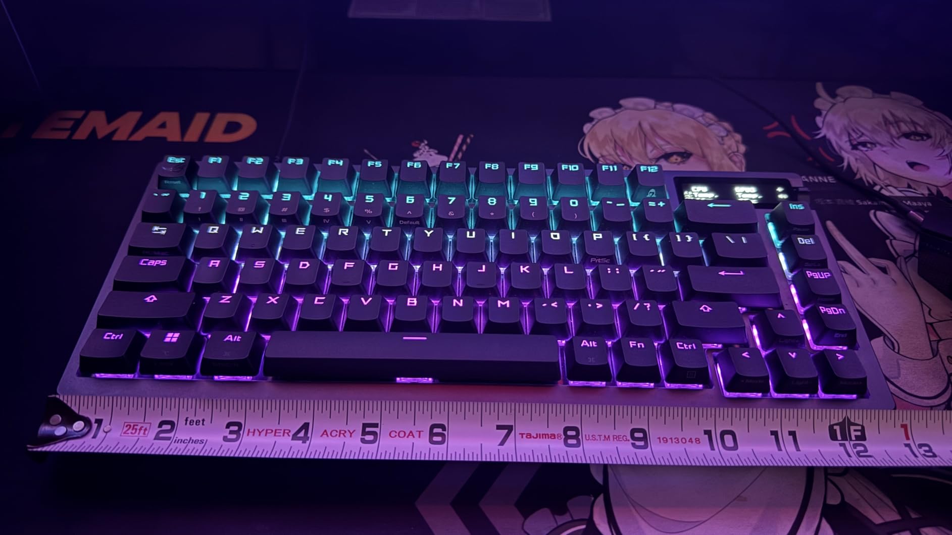 ASUS ROG Azoth Wireless Mechanical Gaming Keyboard – 75% TKL, Tri-Mode Connectivity, Hot Swappable Pre-lubed ROG NX Snow Linear Switches, PBT Keycaps, RGB, OLED Display, PC/Mac Support - Black customer photo 2