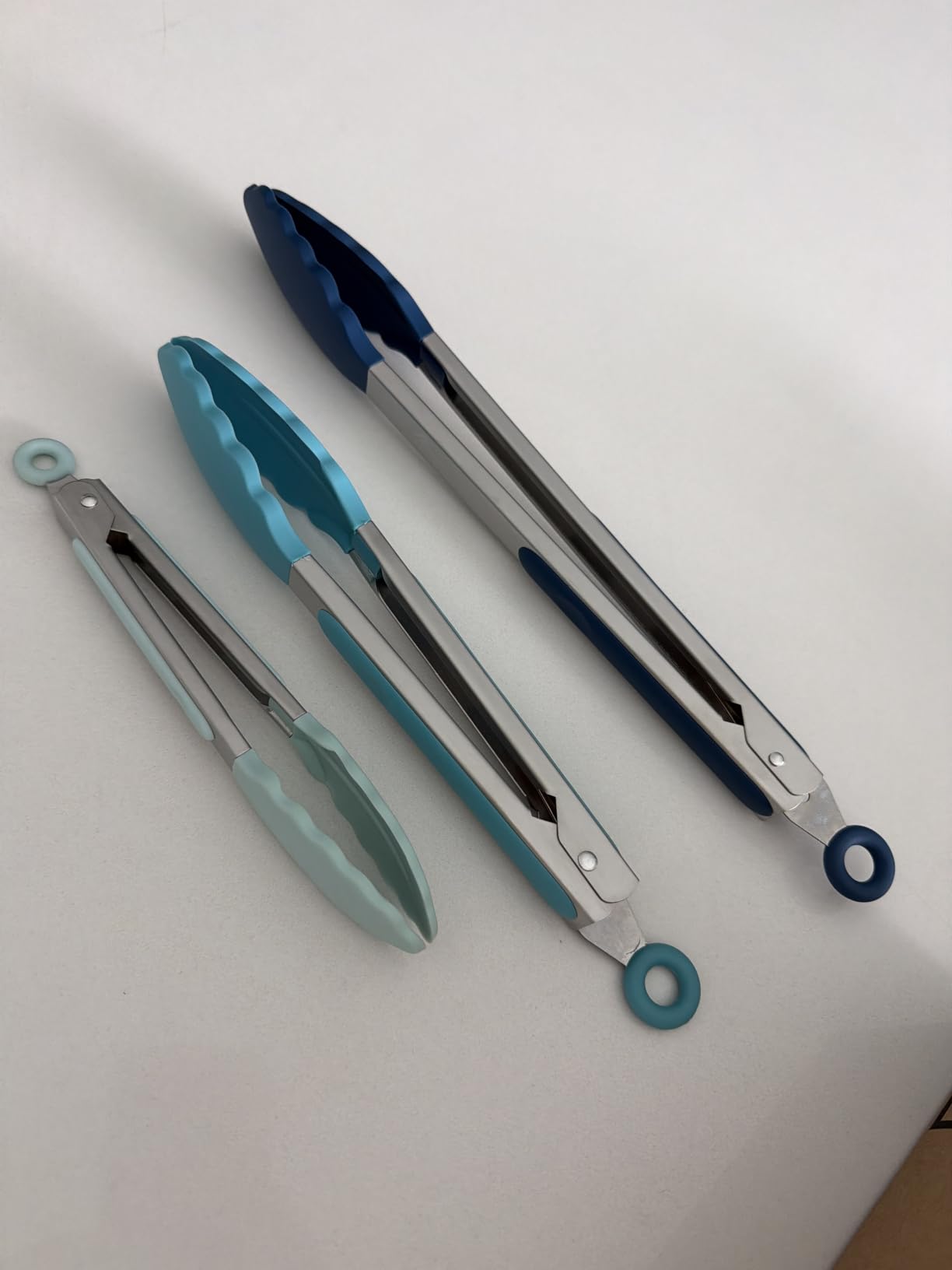 HOTEC Premium Stainless Steel Locking Kitchen Tongs with Silicon Tips, Set of 3-7