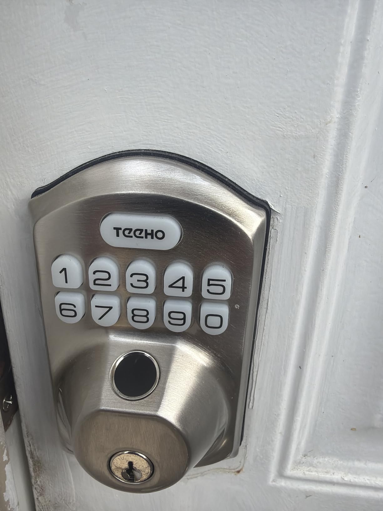 TEEHO TE012W WiFi Fingerprint Smart Door Lock for Front Door, Satin Nickle customer photo 1