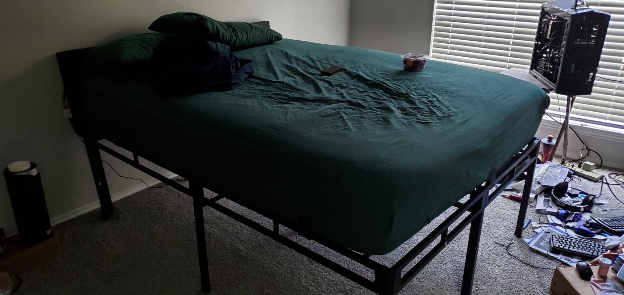 NKZ Queen Size Metal Platform Bed Frame, 18 Inch Dual-Layer Heavy Duty Base customer photo 2