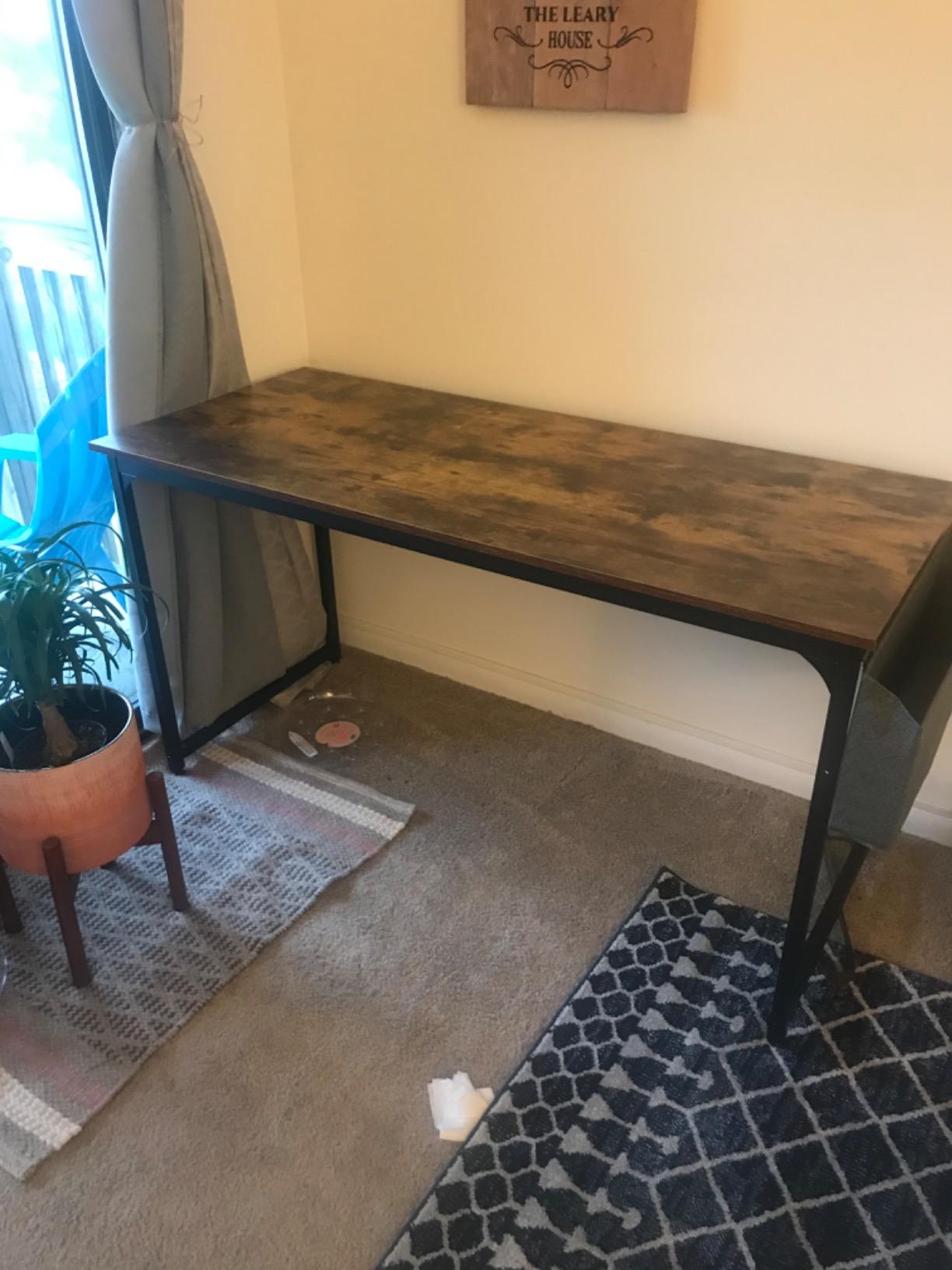 CubiCubi Electric Height Adjustable Standing Desk 48x24 Inch, Light Walnut customer photo 1