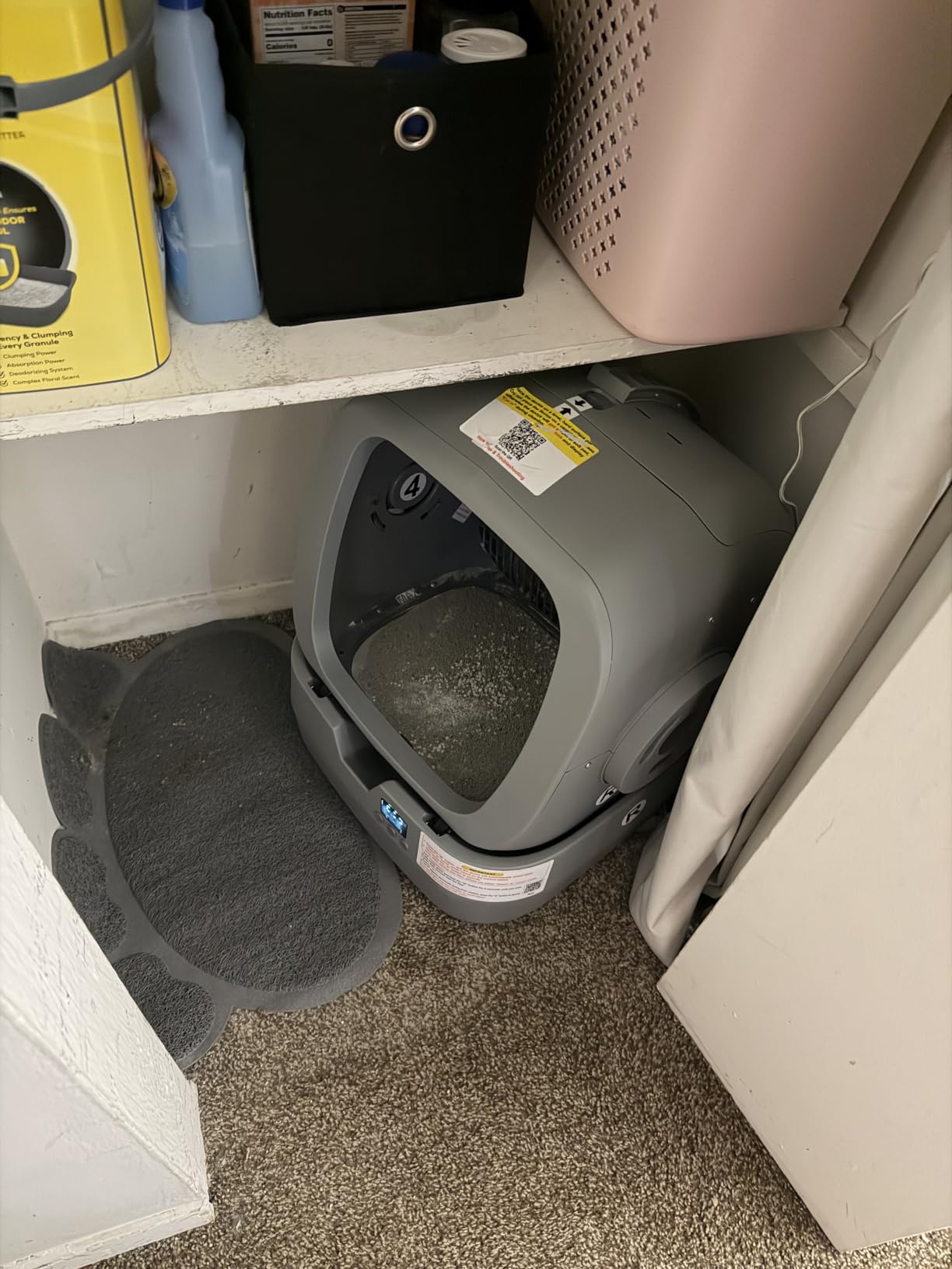UPFAS Automatic Cat Litter Box Self Cleaning - APP Control - Weight Monitoring - Ultra-Quiet, Medium Cats and Kittens Litter Box, Safe Anti-Pinch【Assembly Required】- Grey customer photo 2