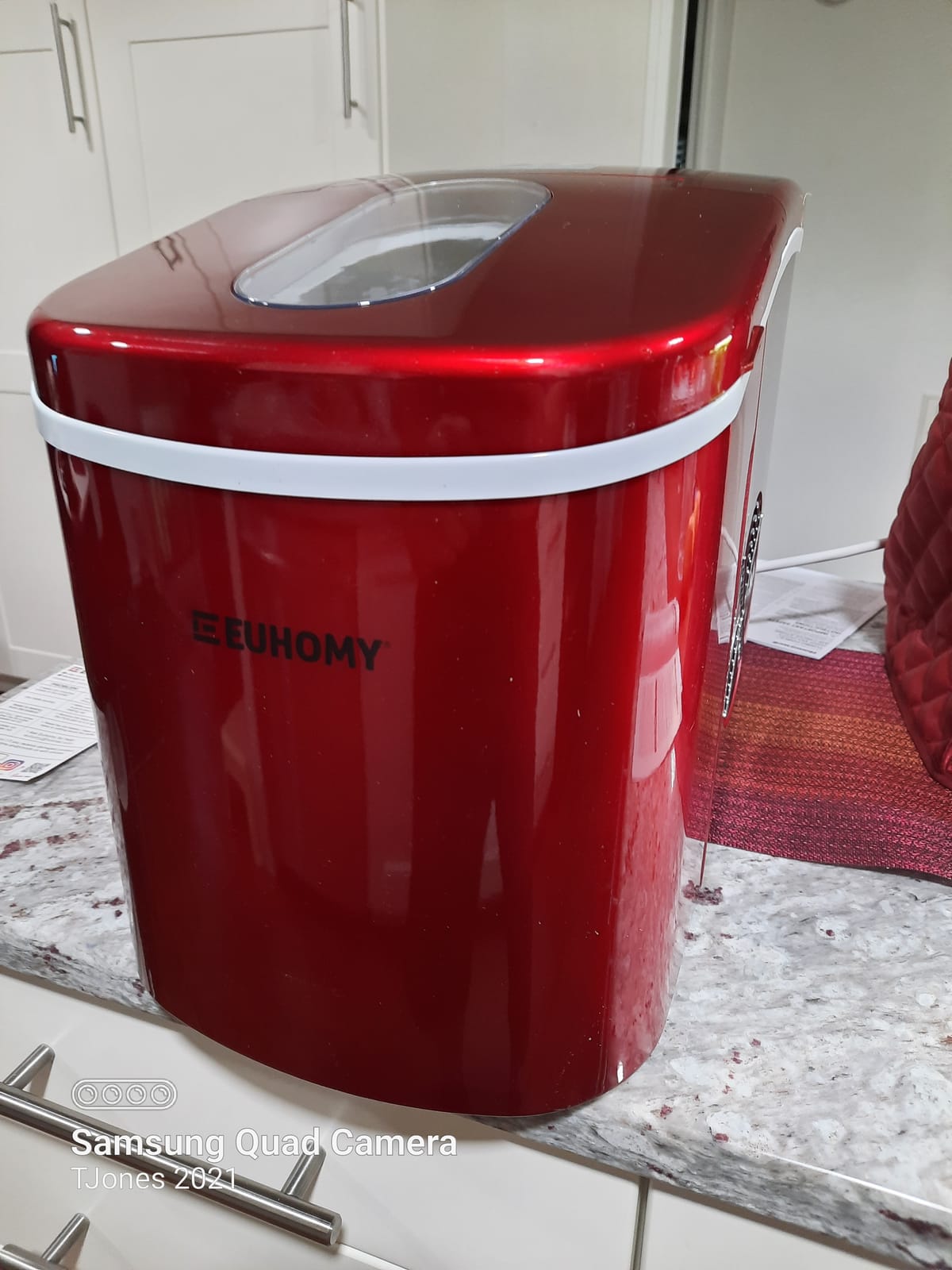 EUHOMY Nugget Ice Maker Countertop, 44lbs/24H, Ready in 7-10Mins, Black customer photo 1