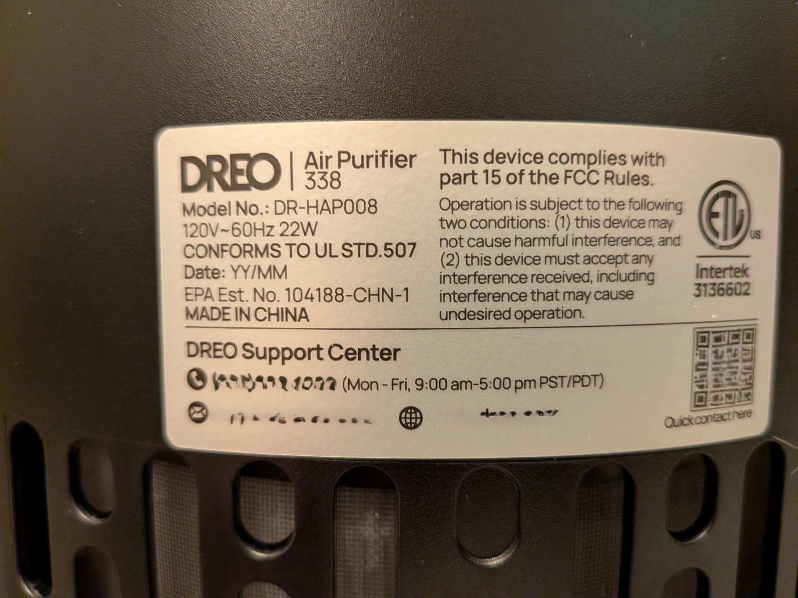 DREO Air Purifier for Home, HEPA Sleep Mode, AHAM VERIFIDE Air Purifiers for Bedroom, Pets, Smoke, Dust, Pollen & Odors, PM2.5 Monitor, Auto & Turbo Mode, 4 Speeds, Scent Diffuser, DR-HAP008(Dreo 338) customer photo 2
