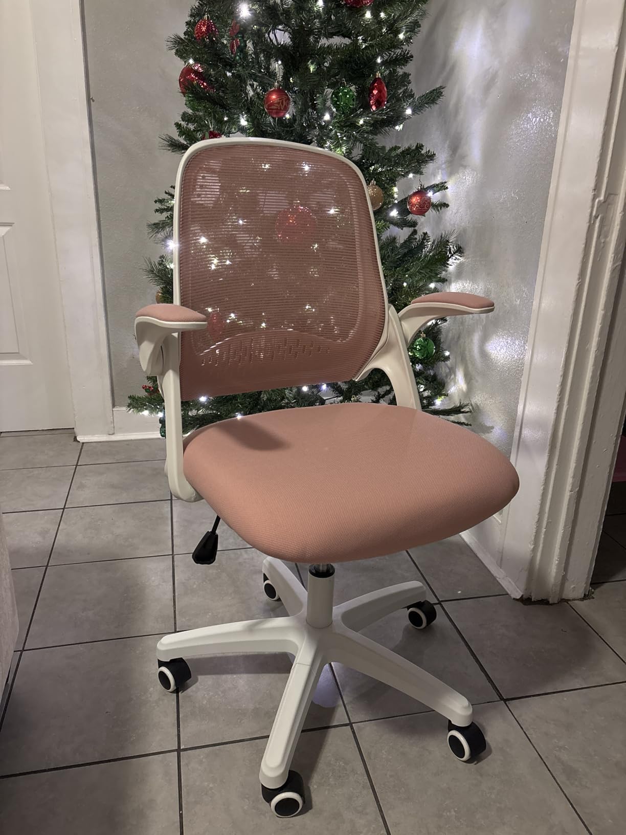NEO CHAIR Office Desk Chair, Ergonomic Mesh with Flip-Up Arms, Dark Black customer photo 2